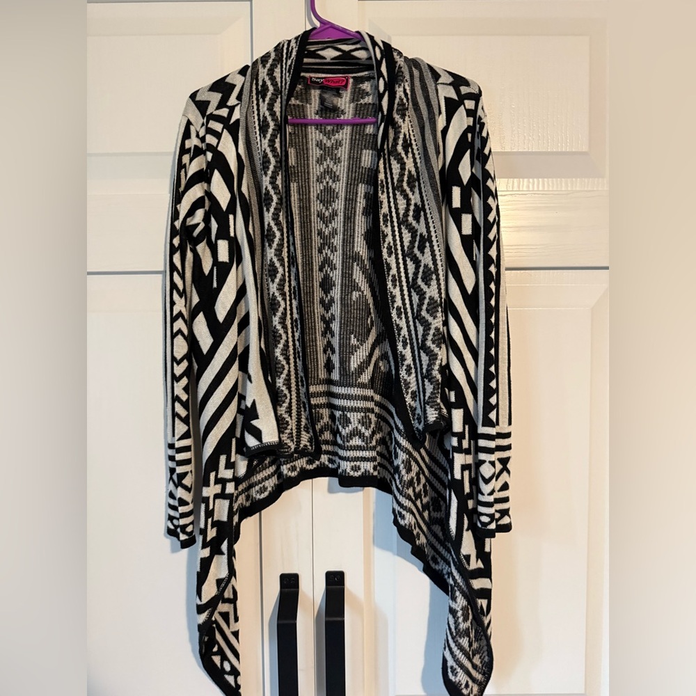 Black and White Geometric Sweater
